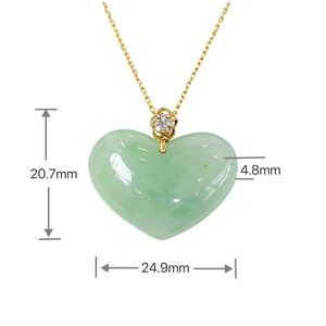 Colgante de Lujo en Forma de Corazón de Jadeíta Birmana Natural Grado A con Diamantes de Oro de 18K, Amuleto de Jadeíta Premium, Regalo para Mujer, Venta al por Mayor - Product Image 2