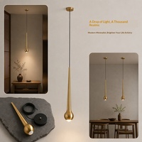 Minimalistische Tropfenförmige Pendelleuchte Mattschwarz Goldfinish Mattierte Glühbirne COB LED Dimmbare Hängelampe für Schlafzimmer Esszimmer