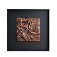 Tableau mural imprimé jet d'encre sur papier mat effet métal froissé bronze, texture shadowbox, peinture abstraite feuille d'or, encadré, décoration intérieure