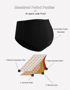 Sous-vêtements menstruels en coton pour femmes, anti-fuite, <span class=keywords><strong>Incontinence</strong></span> <span class=keywords><strong>lavable</strong></span>, sous-vêtements physiologiques, culottes menstruelles à 4 couches, 40467 - Product Image 6