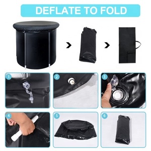 Baignoire à glace gonflable portable avec couvercle + mini refroidisseur de bain froid 0,8 CV pour usage intérieur et extérieur – Commande directe US - Product Image 4
