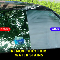 Removedor de Película de Grasa Astree con Aplicador de 100 ml, Limpiador de Vidrios para Eliminar Manchas de Agua, Limpiador de Parabrisas Antideslumbrante, Cepillo para el Cuidado de Vidrios de Automóviles
