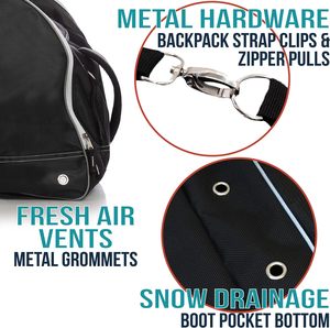 Sac à bottes <span class=keywords><strong>de</strong></span> <span class=keywords><strong>ski</strong></span> pour hommes, bagage <span class=keywords><strong>de</strong></span> <span class=keywords><strong>voyage</strong></span> pour <span class=keywords><strong>ski</strong></span>/snowboard, fermeture éclair, sac <span class=keywords><strong>de</strong></span> rangement pour équipement et chaussures, sacs à dos - Product Image 3