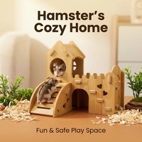 Maisonnette en bambou pour hamster, jouet cachette, nid en bambou, balançoire, balançoire à bascule, cabane de sommeil pour cailles et petits animaux, durable et écologique