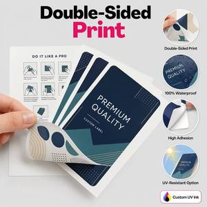 Pegatina Promocional Personalizada de Doble Cara, Diseño con <span class=keywords><strong>Descuento</strong></span> en la Parte Delantera, Código QR en la Parte Trasera, Calcomanía para Redes Sociales para Campañas de Marketing Minorista - Product Image 2