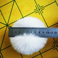 Fait à la main 9CM/10cm moelleux grand Pompon Pompones Manualidades breloques pompon fausse fourrure de lapin pompons porte-clés accessoires de bricolage