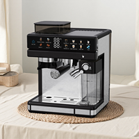 Tanque de leche desmontable de 500ML, tanque de agua de 2,6 L, Espumador de leche, máquina de café Espresso, molinillo de café con 20 ajustes de molienda