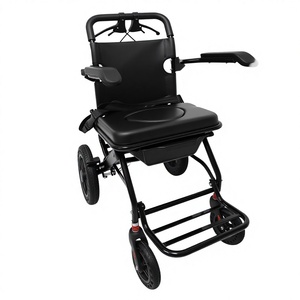 KS <b>Commode</b> Airplane Wheelchair Foldable Lightweight <b>Portable</b> Travel Trolley For Elderly Home Use - Product Image 5