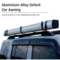 Auvent en alliage d'aluminium avec toile en vinyle noir 420D et poteaux de support en aluminium renforcés et épaissis