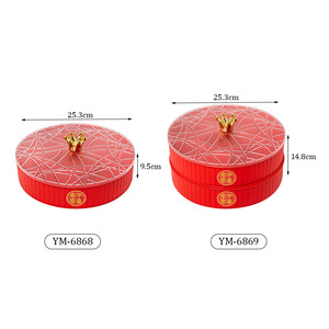 Crown Fruit Plate Round PP Plastic Candy Box Snack Platter Dried Fruit Storage Home Living Room Coffee Table Decorative Storage - Product Image 5