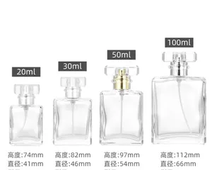 Available Clear Perfume Bottle 100ml 50ml Gold Spray Head With Clear Glass Perfume Bottle