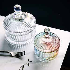 Logo kustom hadiah Natal stoples penyimpanan kaca permen gula toples kaca dengan tutup, Ideal untuk permen, perhiasan dan barang kecil - Product Image 1