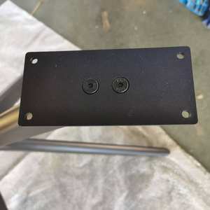 أرجل أثاث من الفولاذ الأسود، أرجل طاولة على شكل X من الحديد المصبوب، قاعدة طاولة قهوة وطعام، أرجل معدنية أنبوبية بيضاوية من الحديد المطاوع - Product Image 3