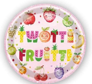 Hot Selling Twotti Frutti 9 Inch Modern Paper <b>Plates</b> Factory Direct for Kids 2nd Birthday & Graduation Parties - Product Image 1