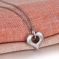 Colgante de urna para cenizas de acero inoxidable con doble corazón, joyería ortodoxa para niños, recuerdo conmemorativo 'You Me', hermético y duradero