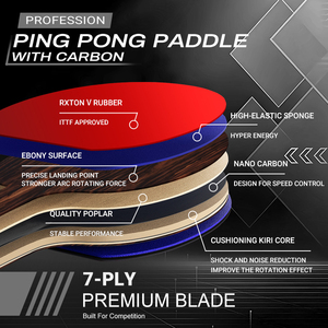 <span class=keywords><strong>Raquette</strong></span> de Tennis de Table Personnalisable 7 Étoiles en Nano Carbone pour Joueurs, Améliore la Puissance et le Contrôle, pour Club de <span class=keywords><strong>Ping</strong></span>-<span class=keywords><strong>Pong</strong></span> - Product Image 2