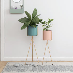 Macetas doradas de lujo para decoración interior, soporte grande y moderno de Metal, para plantas de jardín y plantas - Product Image 6