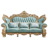 Ensemble de canapés en cuir véritable de style européen, sculpté des deux côtés, rembourrage en éponge haute densité, couche supérieure en cuir de vache, luxe léger, villa