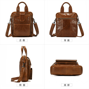 Sac bandoulière en cuir véritable Dujiang pour homme, sac fourre-tout vertical, grande capacité, durable, usage quotidien - Product Image 5