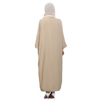 Ensemble trois pièces élégant de couleur unie Nouvelle robe abaya du Moyen-Orient pour les mariages Approvisionnement direct d'usine avec cardigan de commerce extérieur