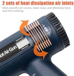 Qili Hochwertige tragbare elektrische kabel gebundene Heißluft pistole 2000W DIY Heißluft pistole Elektrische Schweiß pistole für Schrumpf folien - Product Image 3