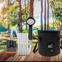 Portable 20L USB Rechargeable Camping Douche Batterie Au Lithium De Poche En Plein Air Ensemble De Bain Pompe À Eau Complète 3mm pour La Randonnée