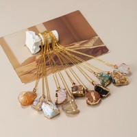 Pendentif hexagonal sculpté en améthyste GN de haute qualité, pierre originale, cristal rose jaune, accessoires de bijoux DIY