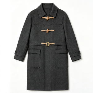 872 Long Wool <strong>Duffel</strong> <strong>Coat</strong> <strong>Men</strong> Women Winter Casual Business Outerwear - Product Image 2