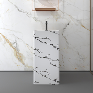 Vasque autoportante carrée en surface solide pour salles de bain (vente en gros) - Product Image 1