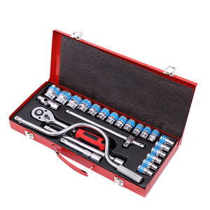24 <strong>Pieces</strong> <strong>6</strong> Point Hand Tool <strong>Set</strong> 1/2 Inch Ratchet Wrench Socket <strong>Set</strong> - Product Image 1
