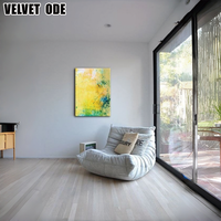 Canapé de sol modulaire Caterpillar de luxe minimaliste en velours moelleux, canapé paresseux en mousse haute densité, mobilier de décoration pour villa et maison