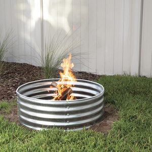 Brasero de camping extérieur rond de 48 pouces, en acier galvanisé, pour brûlage direct, à monter soi-même - Product Image 4