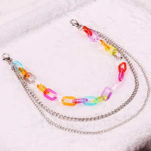 Cadena de cintura con hebilla en forma de U de resina transparente con colores de frutas, accesorio de moda unisex para uso diario - Product Image 4