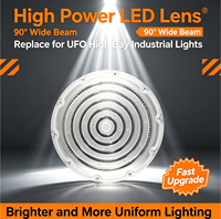 PC 90 de qualité optique supérieure °   Lentille LED à large distribution pour l'amélioration de l'éclairage UFO High Bay dans les entrepôts industriels et commerciaux