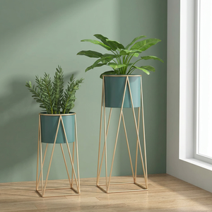 Tall Stand Metal Planters Elevate Your Space with Trendy Designs Hanging Planters for Balcony Living Room - Product Image 5