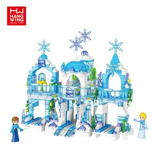 HW TOYS 463pcs High Quality Frozen Princess Castle, Iceland Toy Building Block Toys For Over 6 Years Old Girls Paly