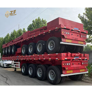 รถพ่วงบรรทุกตู้คอนเทนเนอร์แบบพื้นเรียบ 4 เพลา 16 ล้อ ขนาด 40 ฟุต 45 ฟุต สำหรับขาย - Product Image 5