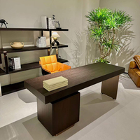 Bureau d'Étude et de Travail Exécutif avec Tiroir de Rangement, Table d'Ordinateur en Bois Rustique et Métal pour Chambre à Coucher