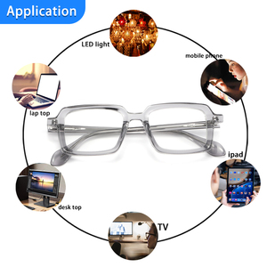 Gafas Anti Luz Azul Transparentes con Montura Rectangular Completa, Lentes de Resina, Diseño Moderno Unisex para Adultos, Aptas para Todas las Formas de Rostro - Product Image 1