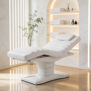 Table de massage électrique moderne à 3 moteurs, base blanche, pour salon de beauté, physiothérapie, lit de spa facial incurvé de haute qualité - Product Image 2