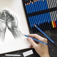 Bview Art Kit Profesional de Dibujo de 71 Piezas con Lápices de Carbón, Grafito, Borrador, Set de Lápices de Colores y para Bocetos para Pintura Artística