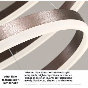 Lámpara colgante de acrílico Simple moderna para el hogar, <span class=keywords><strong>Hotel</strong></span>, restaurante, anillo circular redondo, lámpara de araña, luces de techo circulares - Product Image 6