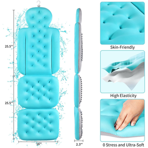 Coussin de bain épais en silicone antidérapant CF 160 avec ventouses pour le soutien du dos, des hanches et des jambes, avec crochet de suspension pour baignoire - Product Image 2