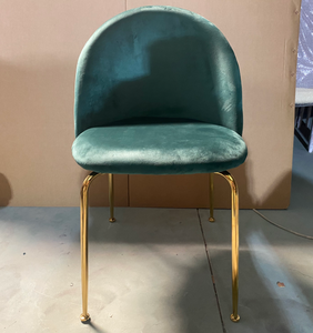 Chaises de <span class=keywords><strong>salle</strong></span> à <span class=keywords><strong>manger</strong></span> rembourrées de luxe européen, restaurant, métal, acier inoxydable, tissu velours gris - Product Image 6