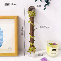 Baguette Magique en Cristal Naturel Étoile Lune DIY Créatif Mauvais Œil Sorcière Accessoire de Décoration