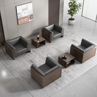 Ensemble de canapés de bureau exécutif moderne en bois avec mousse élastique haute densité personnalisable pour usage commercial