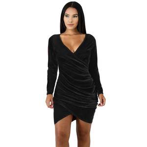 ชุดเดรสกำมะหยี่แฟชั่นสำหรับผู้หญิง สไตล์เซ็กซี่ เหมาะสำหรับงานปาร์ตี้ คลับ หรืองานกลางคืน - Product Image 5