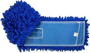 Tête de serpillière bleue en microfibre lavable de 18 pouces, remplacement de la serpillière commerciale