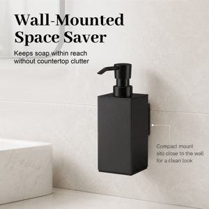 Distributeur de savon mural en aluminium à fixation rapide avec pompe anti-fuite et bouteille rechargeable de 300 ml pour hôtels et hôpitaux - Product Image 3