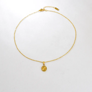 Elegant Women Jewelry Oval Pendant <b>Necklace</b> 304 Stainless Steel Gold Plated <b>Heart</b> Shaped Accessories Non Fading Trendy Fashion - Product Image 3